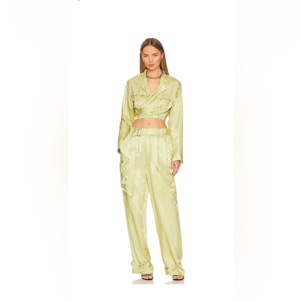 LACADEMIE OLIVE SATIN TOP